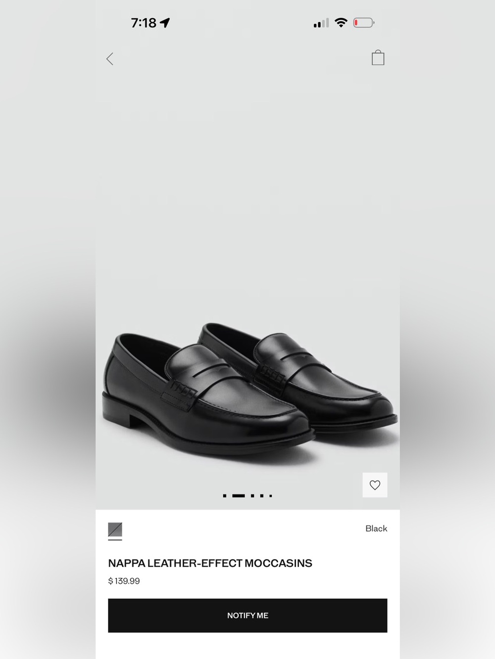 Mango Black Nappa Leather-Effect Penny Loafers